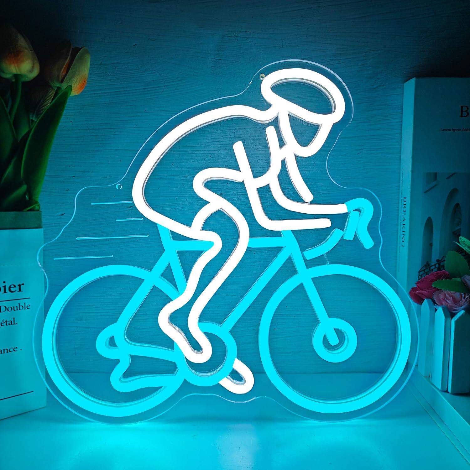 Home Gym Neon Sign - 자전거 타는 사람 네온사인 디머블 LED