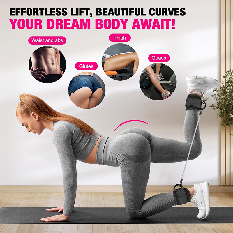 발목 스트랩이 달린 케이블 머신 세트, 저항 밴드 포함 - Home Gym Equipment Set 리뷰 및 가격