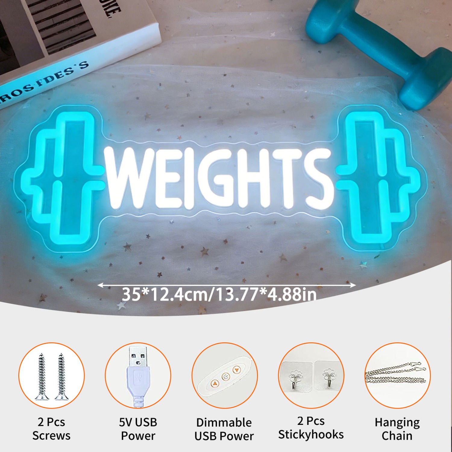 웨이트 덤벨 네온사인 LED 헬스장 피트니스 보디빌딩  - Home Gym Neon Sign 리뷰 및 가격