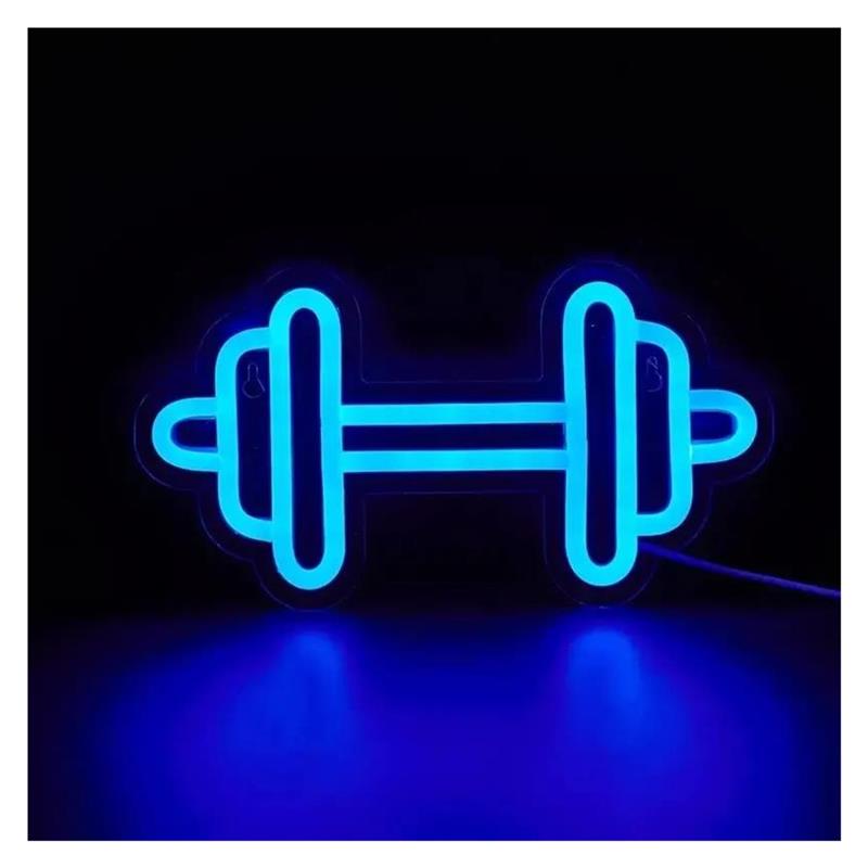 덤벨 모양의 네온 사인 USB 전원 장치로 작동하는 체 - Home Gym Neon Sign 리뷰 및 가격