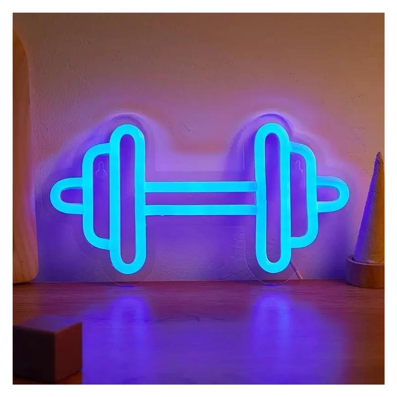 덤벨 모양의 네온 사인 USB 전원 장치로 작동하는 체 - Home Gym Neon Sign 리뷰 및 가격