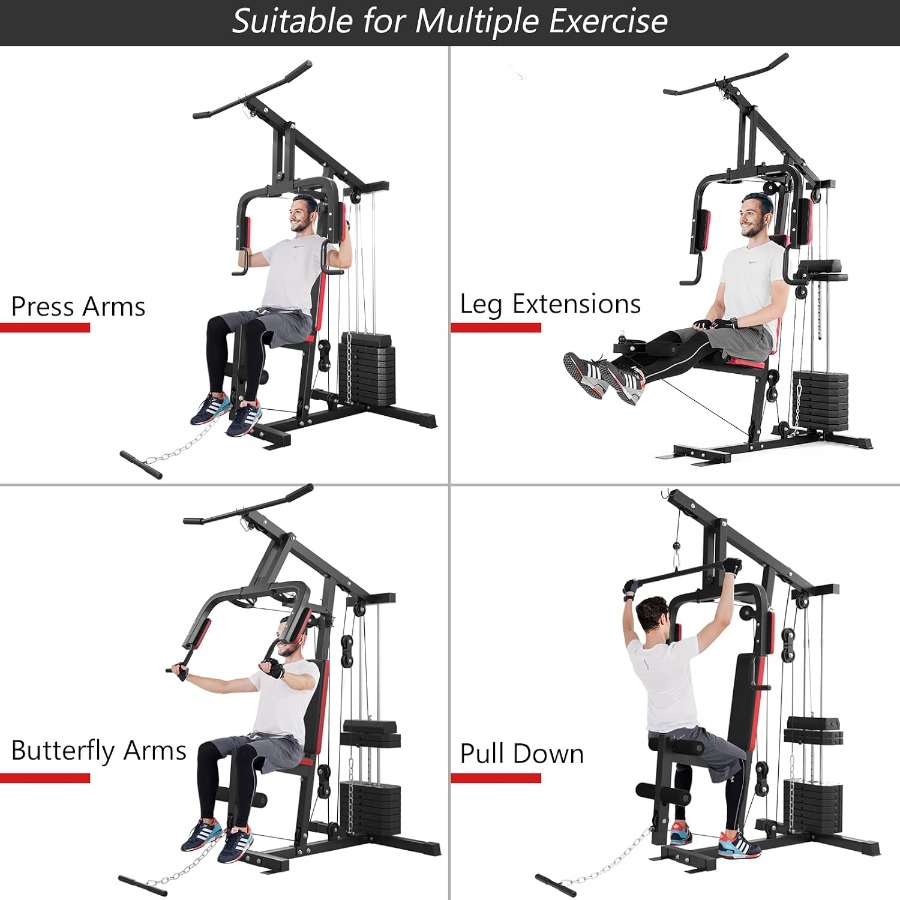 다기능 홈 짐 시스템, 100파운드 무게의 웨이트 스택 - Leg Home Gym Workout 리뷰 및 가격