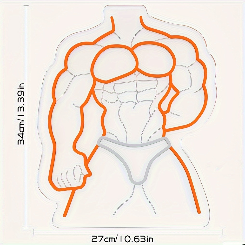 근육맨 네온사인 오렌지 화이트 글로우 홈짐 바 장식 피 - Home Gym Neon Sign 리뷰 및 가격