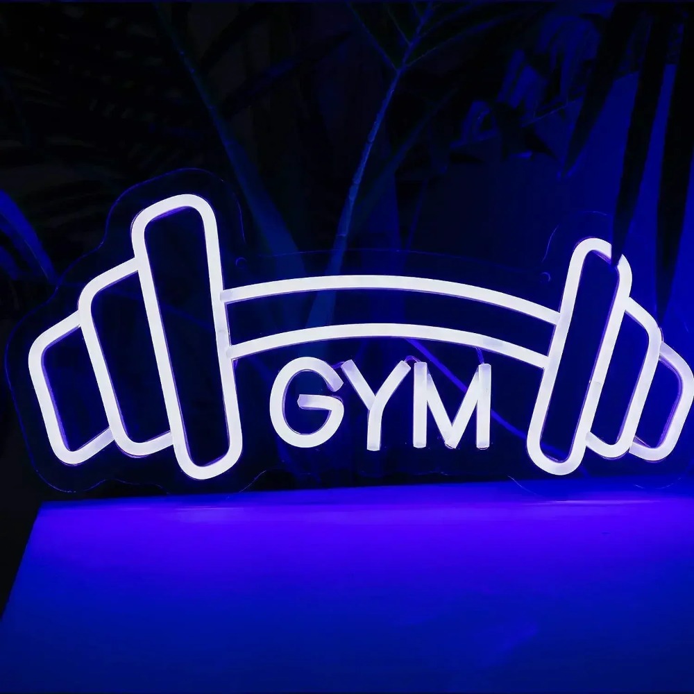 바벨 체육관 네온 사인 블루 덤벨 모양 네온 조명 사인 - Home Gym Neon Sign 리뷰 및 가격